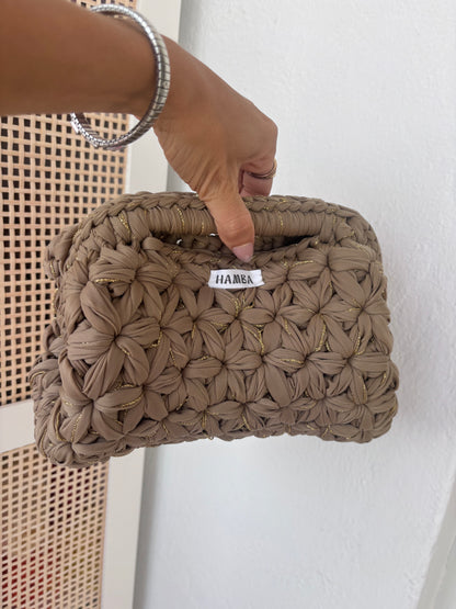 Jasmine clutch sand+gold