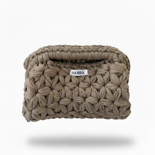 Jasmine clutch sand+gold
